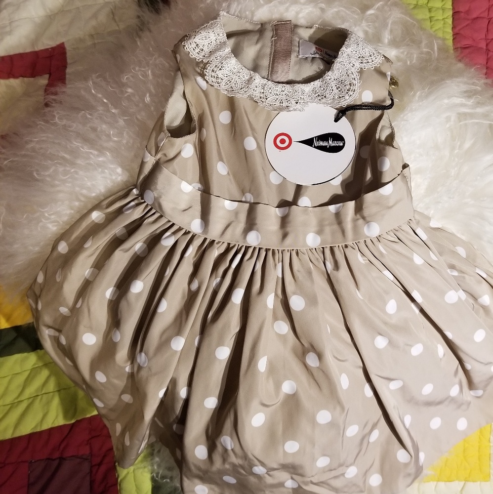 Beige polka dot 18m children's dress by Jason Wu